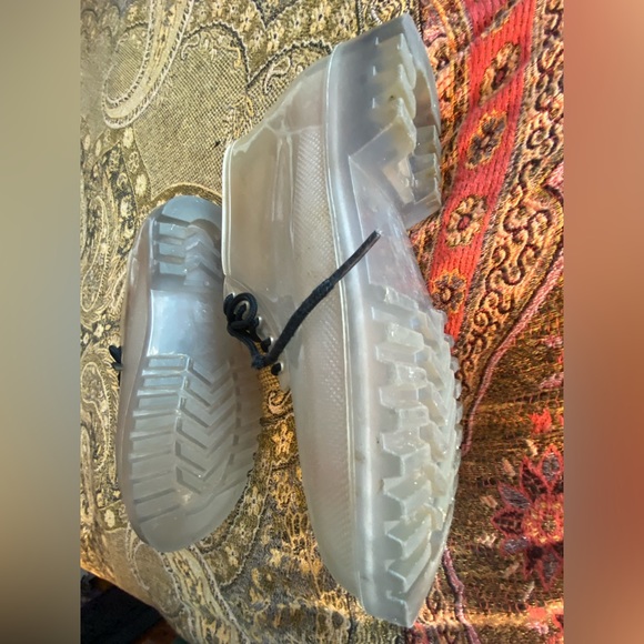 Jelly Ankle Boots Clear & Black Laces size Woman’s 9 - Picture 6 of 7